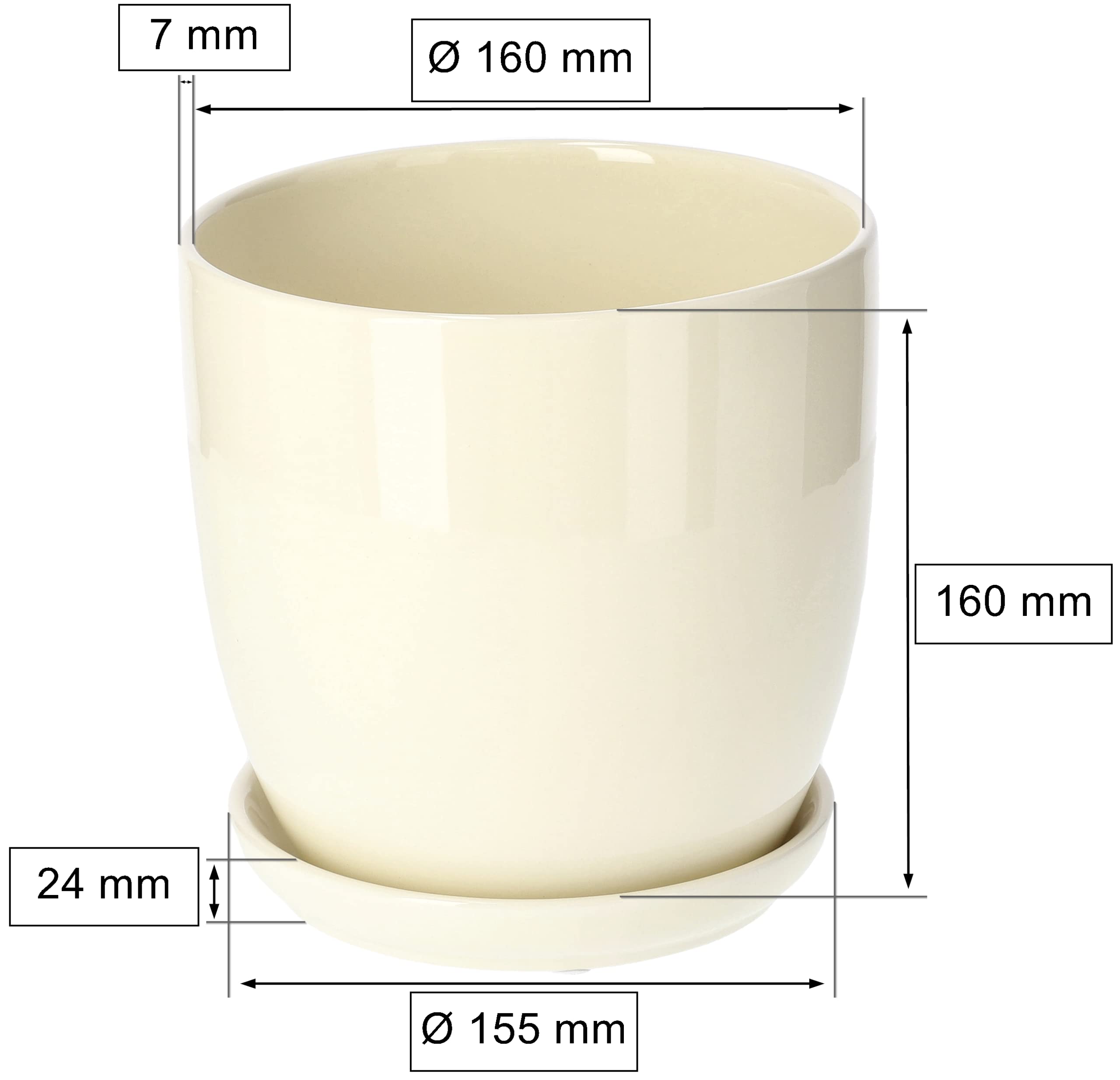 Zestaw 2x donica doniczka z podstawką ø16cm ceramiczna biała osłona kwiaty - KOTARBAU - 2