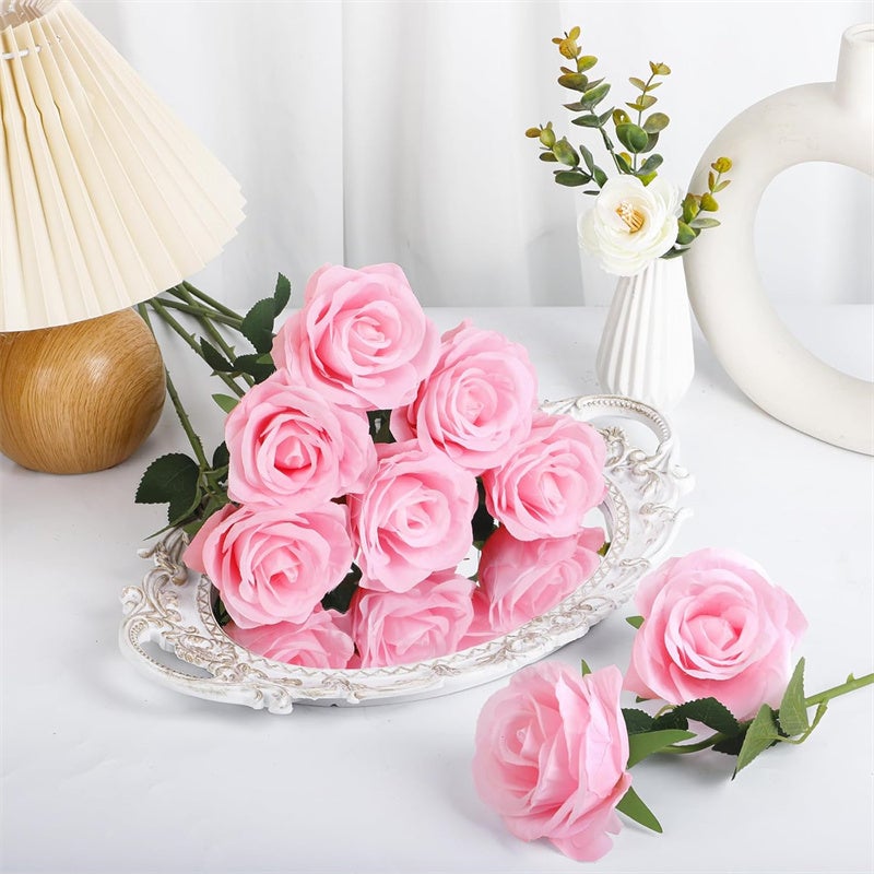 Bouquet 9 Rose Artificiali In Seta Nera – Fiori Finti Di Tendenza Per Centrotavola, Matrimoni, Decorazione Casa E Ufficio