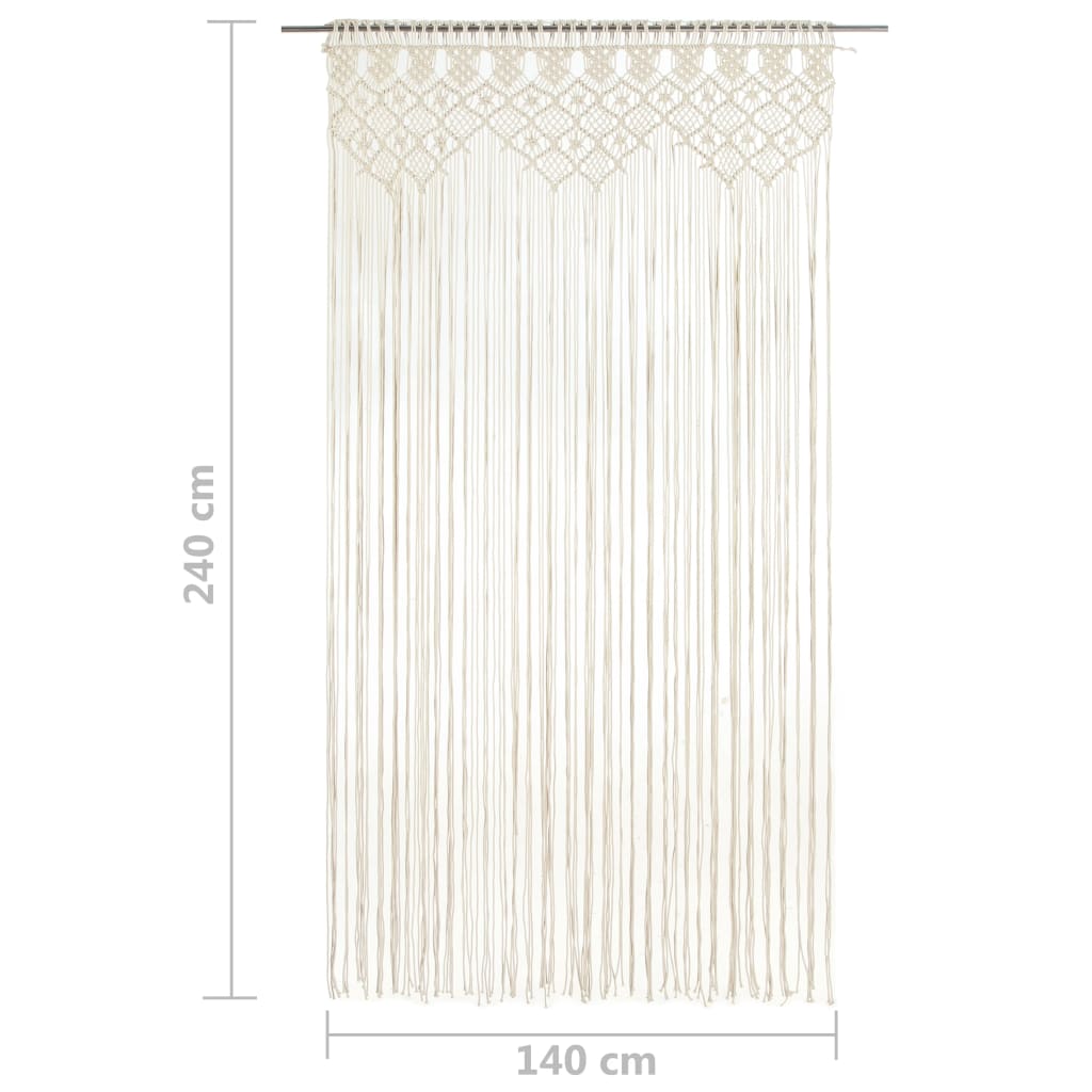 Rideau en macramé 140x240 cm Coton vidaXL - 8