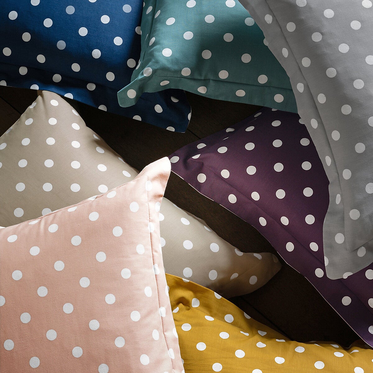 Drap housse pur coton imprimé pois, Clarisse - Gris/blanc - 90 x 200 cm - 4