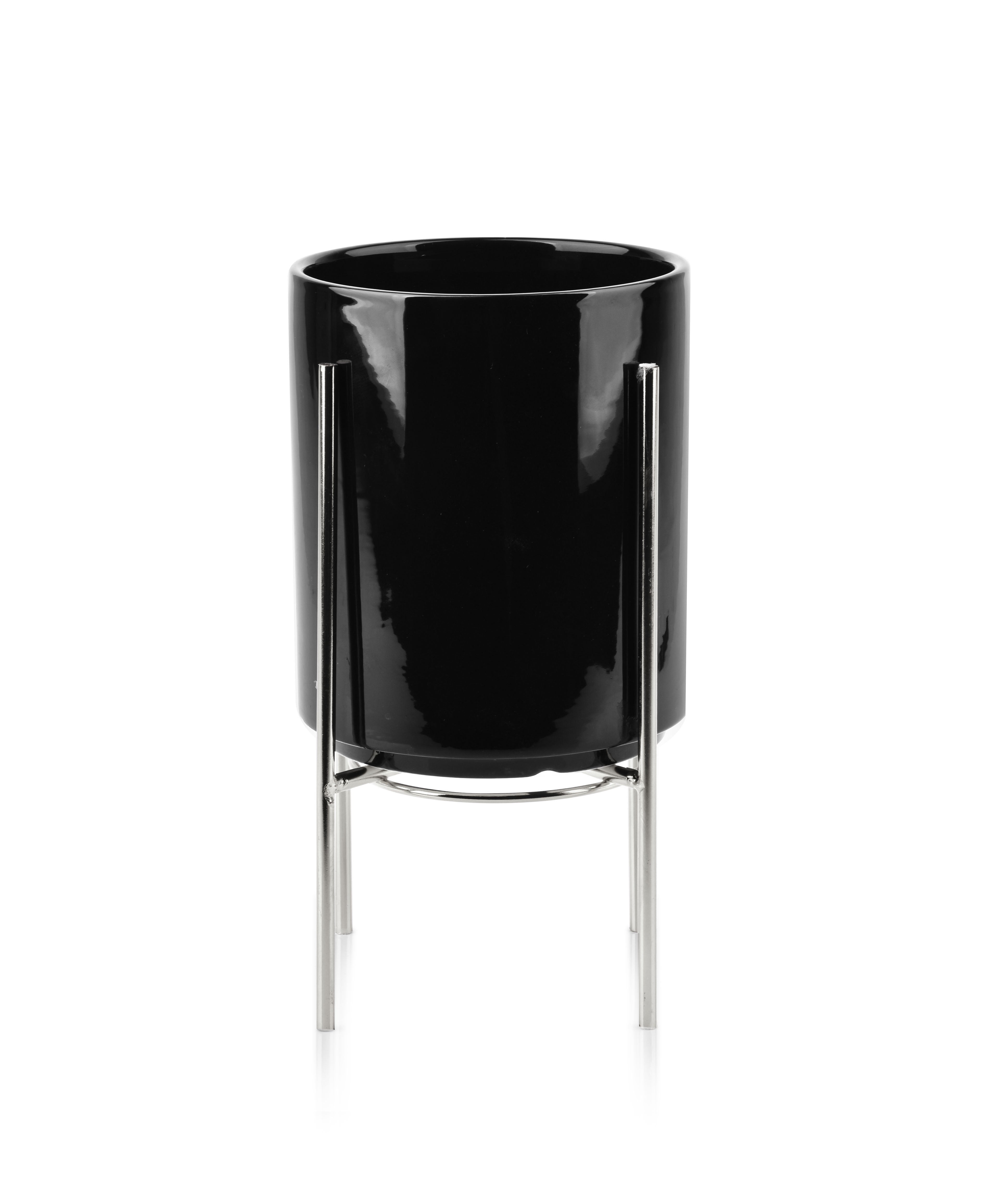 Doniczka ceramiczna MONDEX NEVA 13x13x15,5 cm czarna 1szt