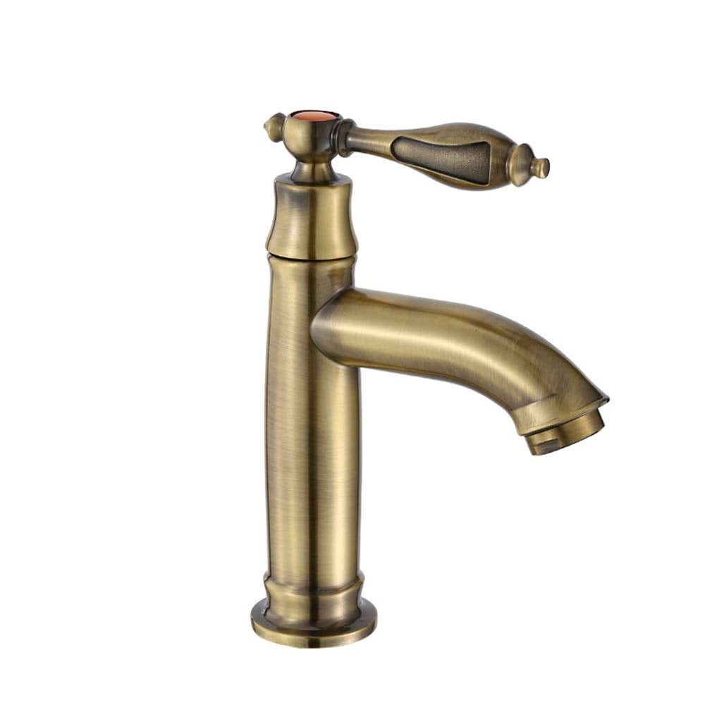 Retro bateria umywalkowa z pojedynczym uchwytem, wykonana z mosiądzu