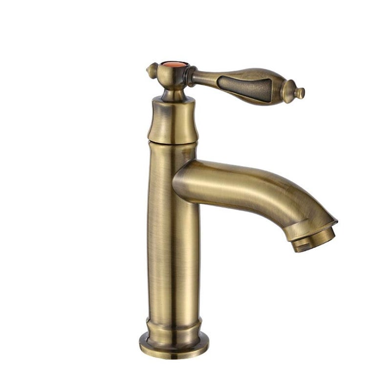 Retro bateria umywalkowa z pojedynczym uchwytem, wykonana z mosiądzu