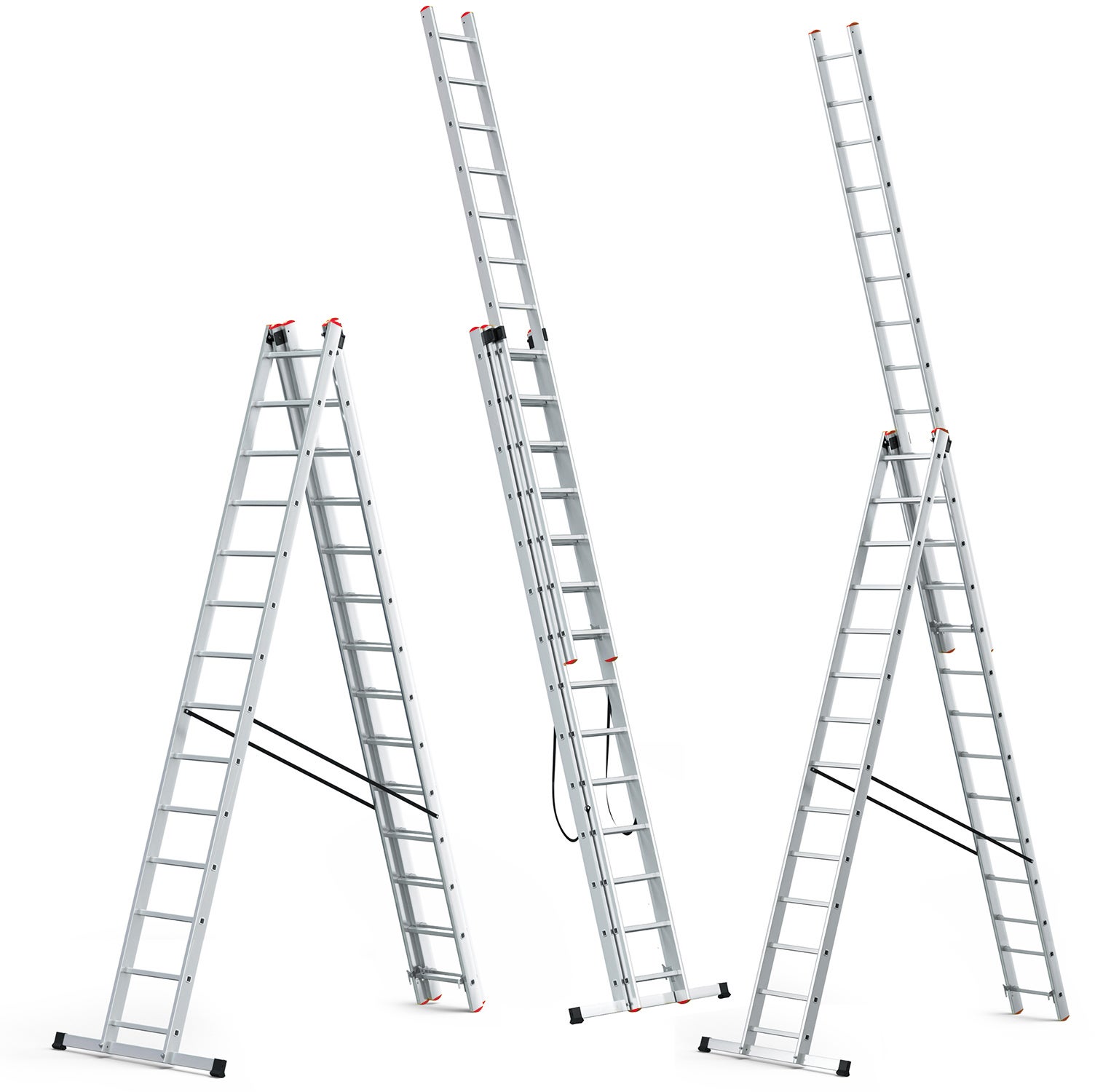 Drabina aluminiowa wielofunkcyjna 3x14 HIGHER na schody + GRATIS