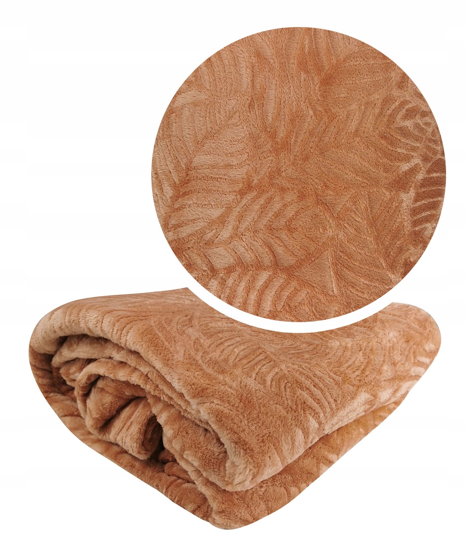 Koc gruby na prezent tłoczony wzór narzuta Paloma 150x200 ceglany