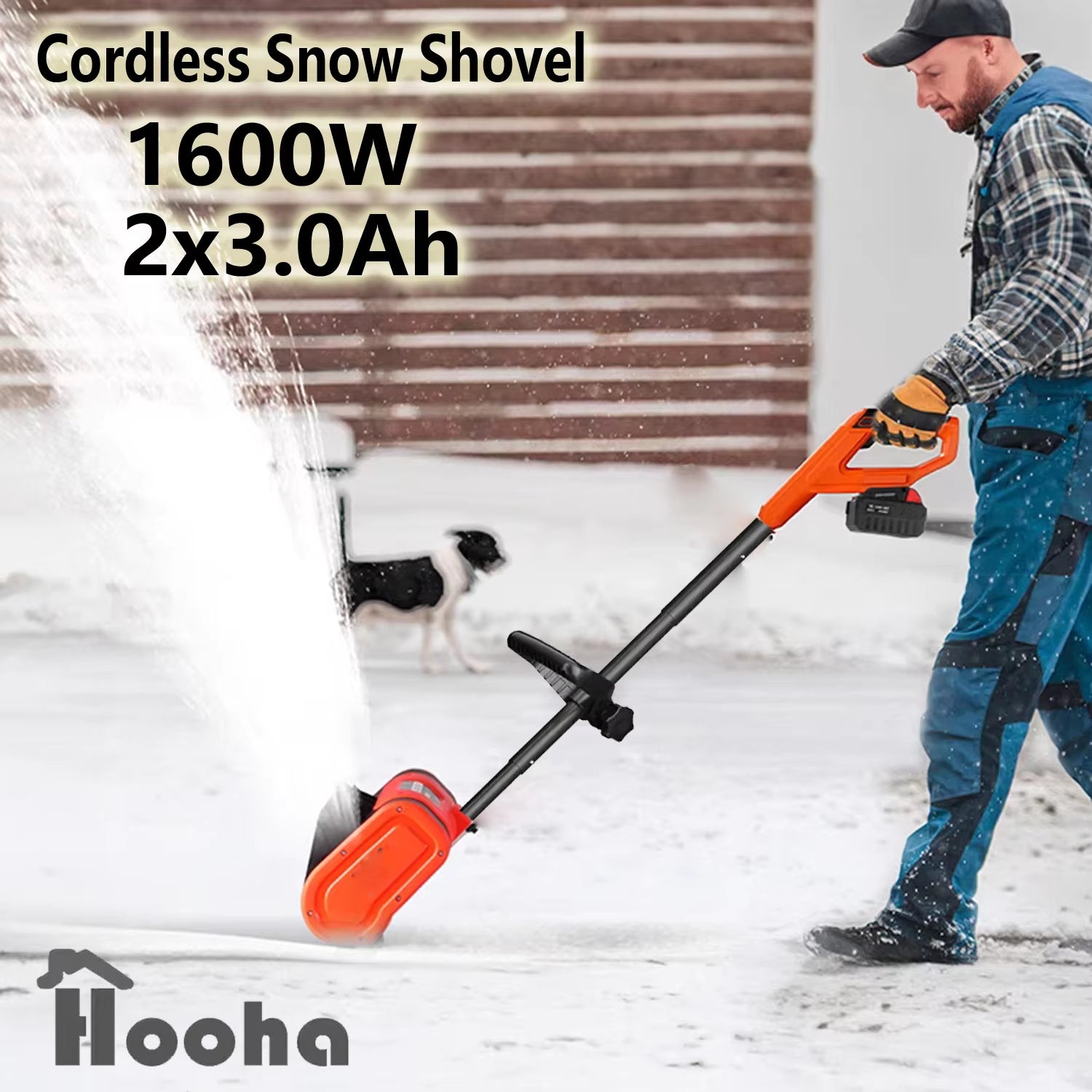 Spazzaneve elettrico, pala da neve a batteria, 21 V, spazzaneve senza fili per cortili e terrazze. - 3