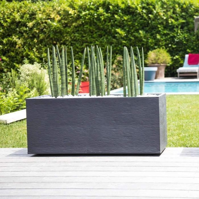 Jardinière rectangulaire Graphit - 99,5 x 39,5 x 43,5 cm - 97 L - Gris anthracite - Eda - 4