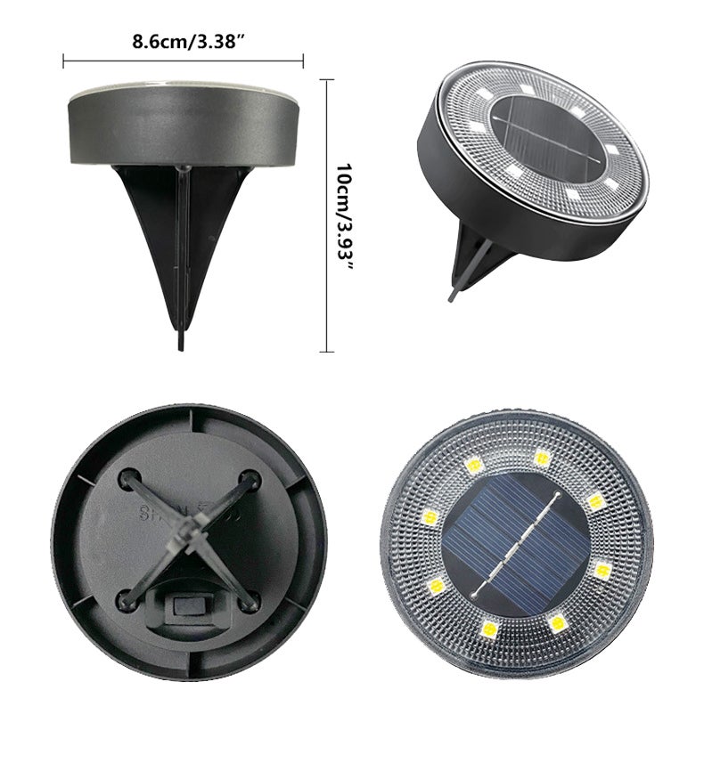 CESTLAVIE Lot De 8 Lampes Solaires D'extérieur 8 LED à énergie Solaire IP65 Pour Jardin, Allée Sombre, Allée, Terrasse, Piscine, Cour, Pelouse, Carré (blanc Chaud