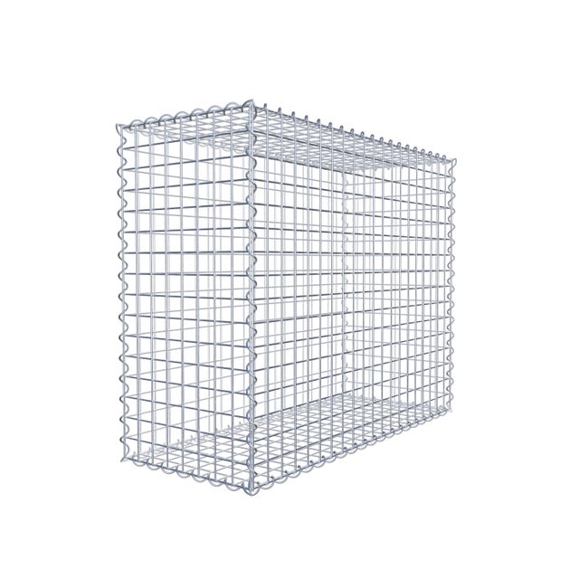 Gabion en acier galvanisé 100x80x40cm (LxHxP), mailles 5 x 5cm, Spirale, cage métallique pour mur ou jardin