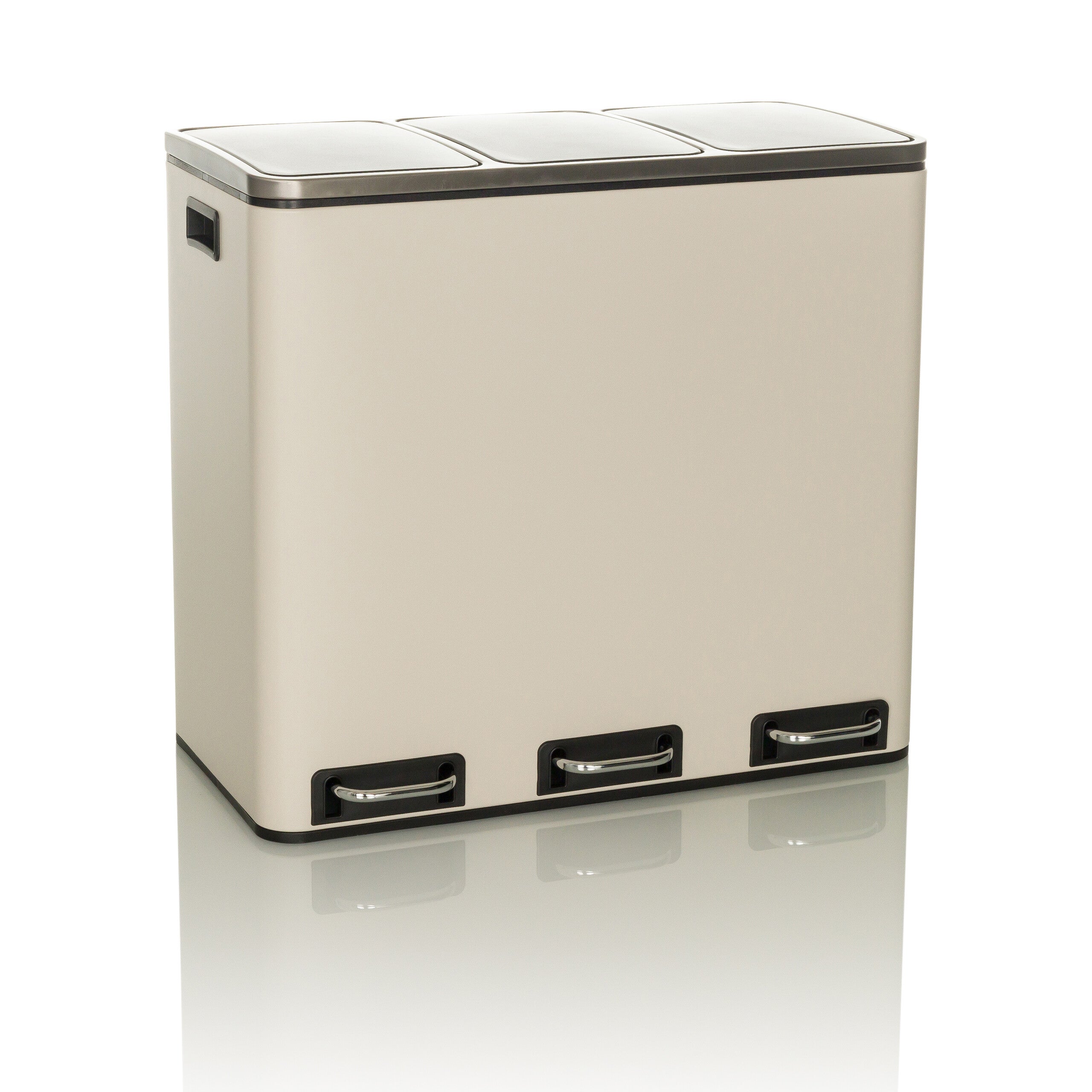 Pojemnik na odpady / system segregacji odpadów Clean 9 - 54L (3x18L) stal beżowy hjh OFFICE