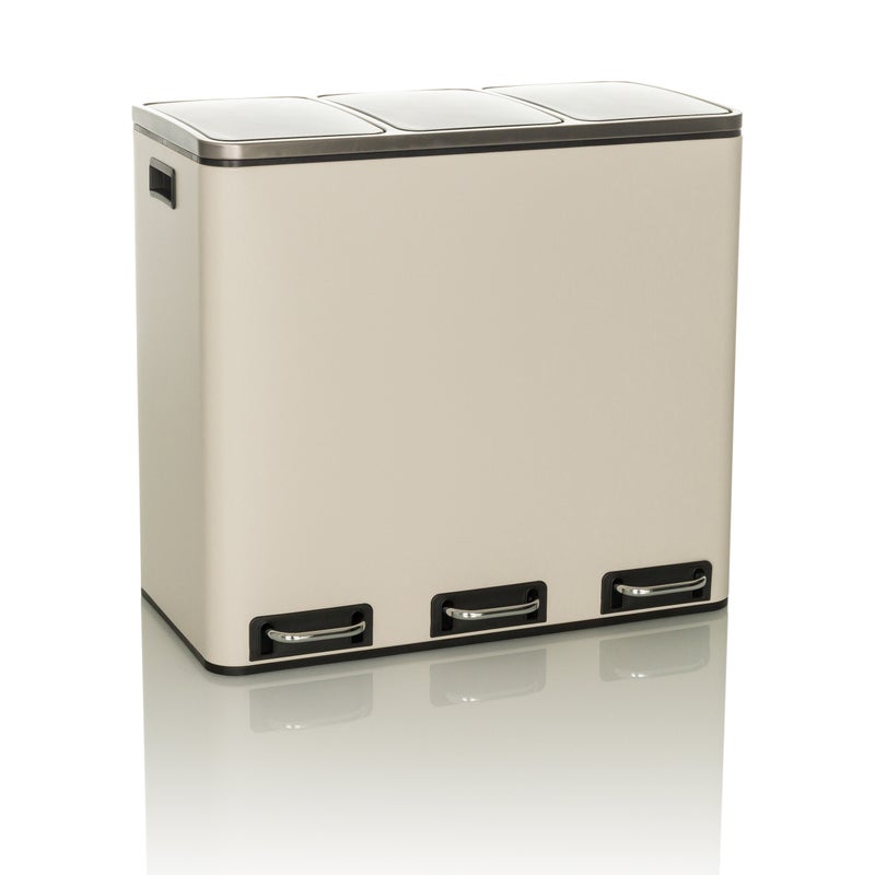 Pojemnik na odpady / system segregacji odpadów Clean 9 - 54L (3x18L) stal beżowy hjh OFFICE