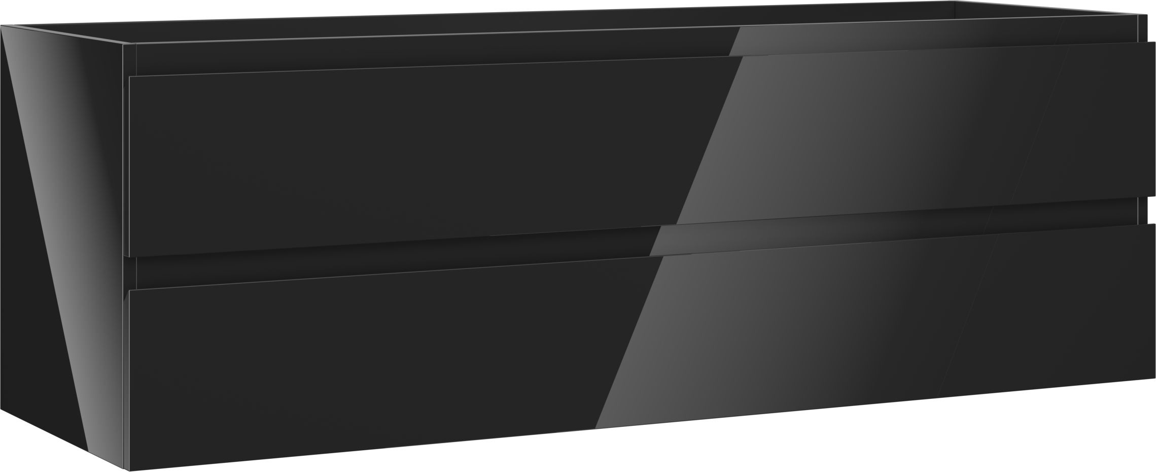 Mexen Orio szafka łazienkowa podumywalkowa 140 cm, 2 szuflady, czarna połysk - 91A10-14047-2-BFF70