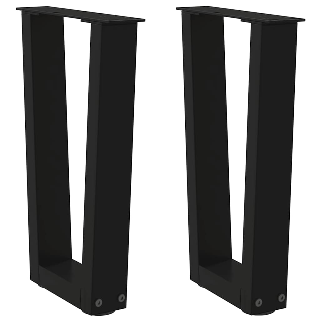 Nogi do stolika kawowego w kształcie litery V 2 szt. Czarne 38x(42-43,3) cm Stalowe vidaXL