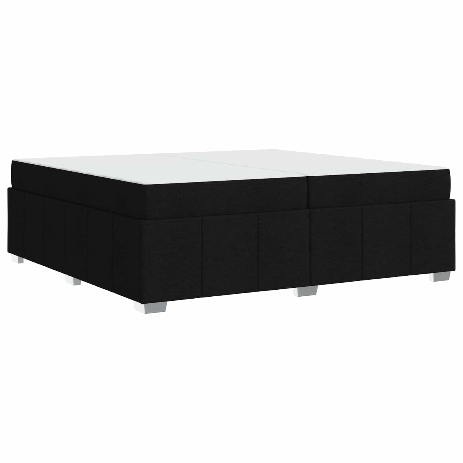 Cadre de lit avec matelas en tissu noir pour la chambre, 200 × 200 cm - 4