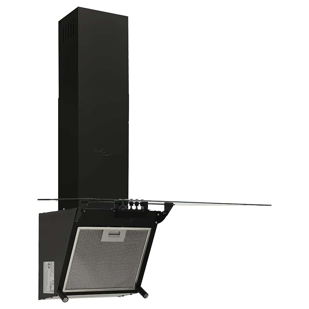 Hotte murale 60 cm Acier et verre trempé Noir vidaXL - 4