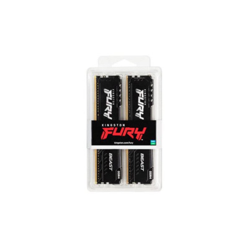 Kingston Technology FURY Beast 32GB 3200MT/s DDR4 CL16 DIMM [Kit da 2] 1Gx8 Black (D4 D 3200MHz 32GB 2x16 Kit FURY Beast - 6