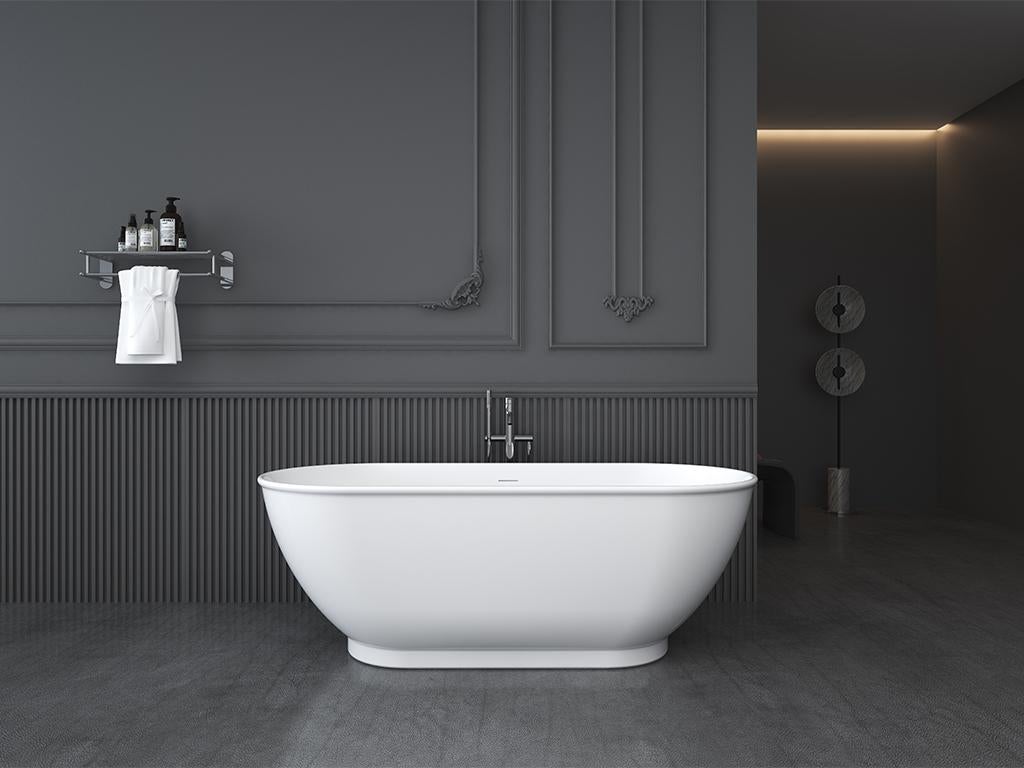 Wanna wolnostojąca owalna – 240 l – 170 × 75 × 60 cm (dł. × szer. × wys.) – kolor biały – akrylowa - MOBULA