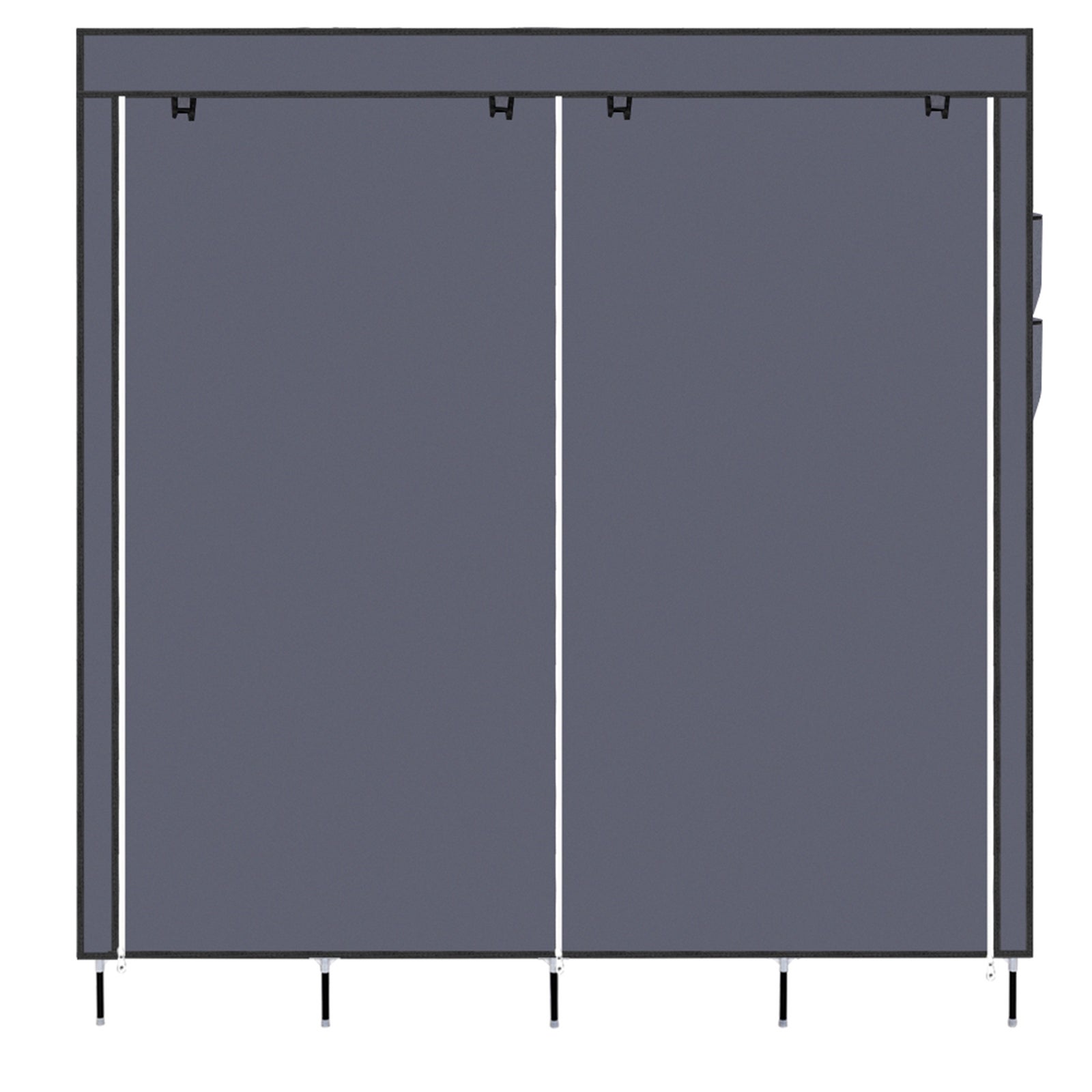 Organisateur de rangement pour armoire portable avec support suspendu en tissu non tissé, gris, 12 compartiments, 169,5 x 44 x 181,5 cm - 6