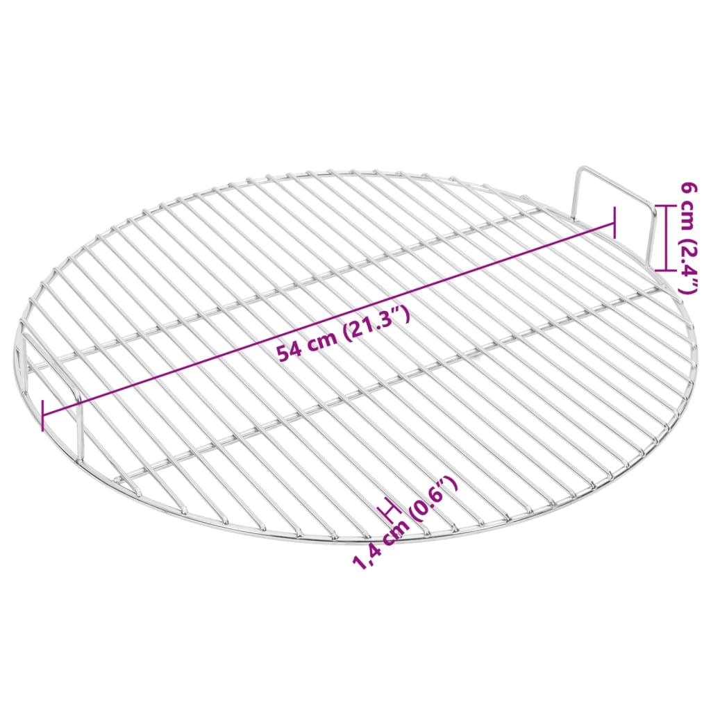 Grille de barbecue ronde Ø 54 cm en acier inoxydable 304 - 6
