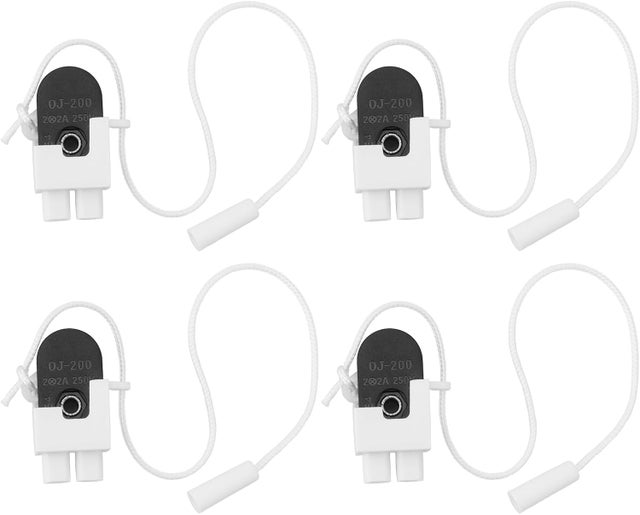 Conjunto de 5 interruptores liga/desliga com corrente, 2A 250V AC, para chuveiro, interruptor com corrente para mesa/chão/parede/lustre
