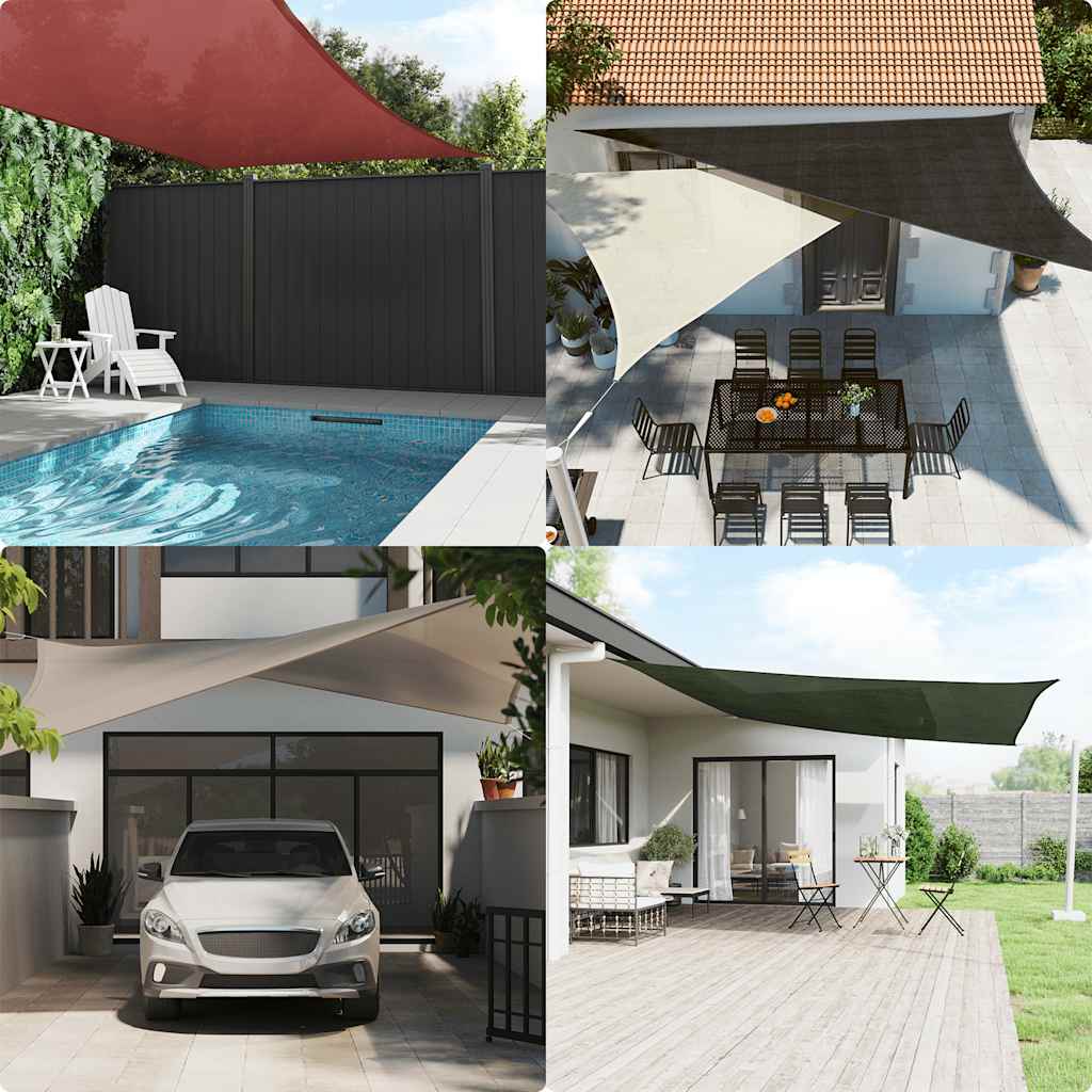 Voile de parasol PEHD Carré 3,6 x 3,6 m Blanc - 3
