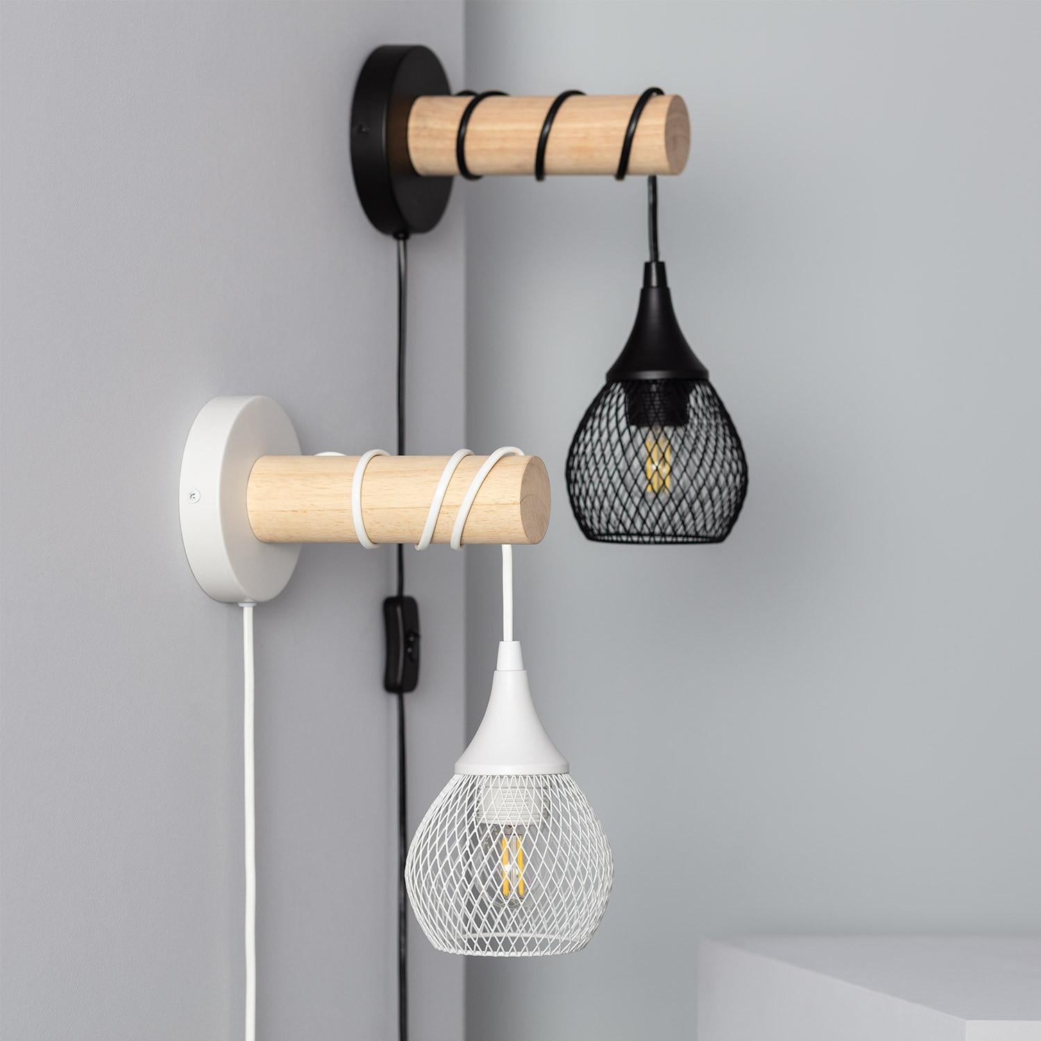 LEDKIA LIGHTING Wandlamp Monah Zwart E27 - Moderne Design Wandverlichting