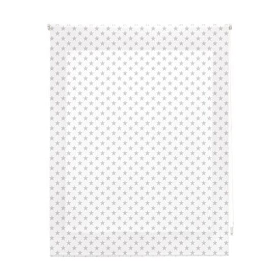 Estor enrollable infantil - estor infantil tamaño 160x250 - estor enrollable color blanco con estrellas gris | blindecor