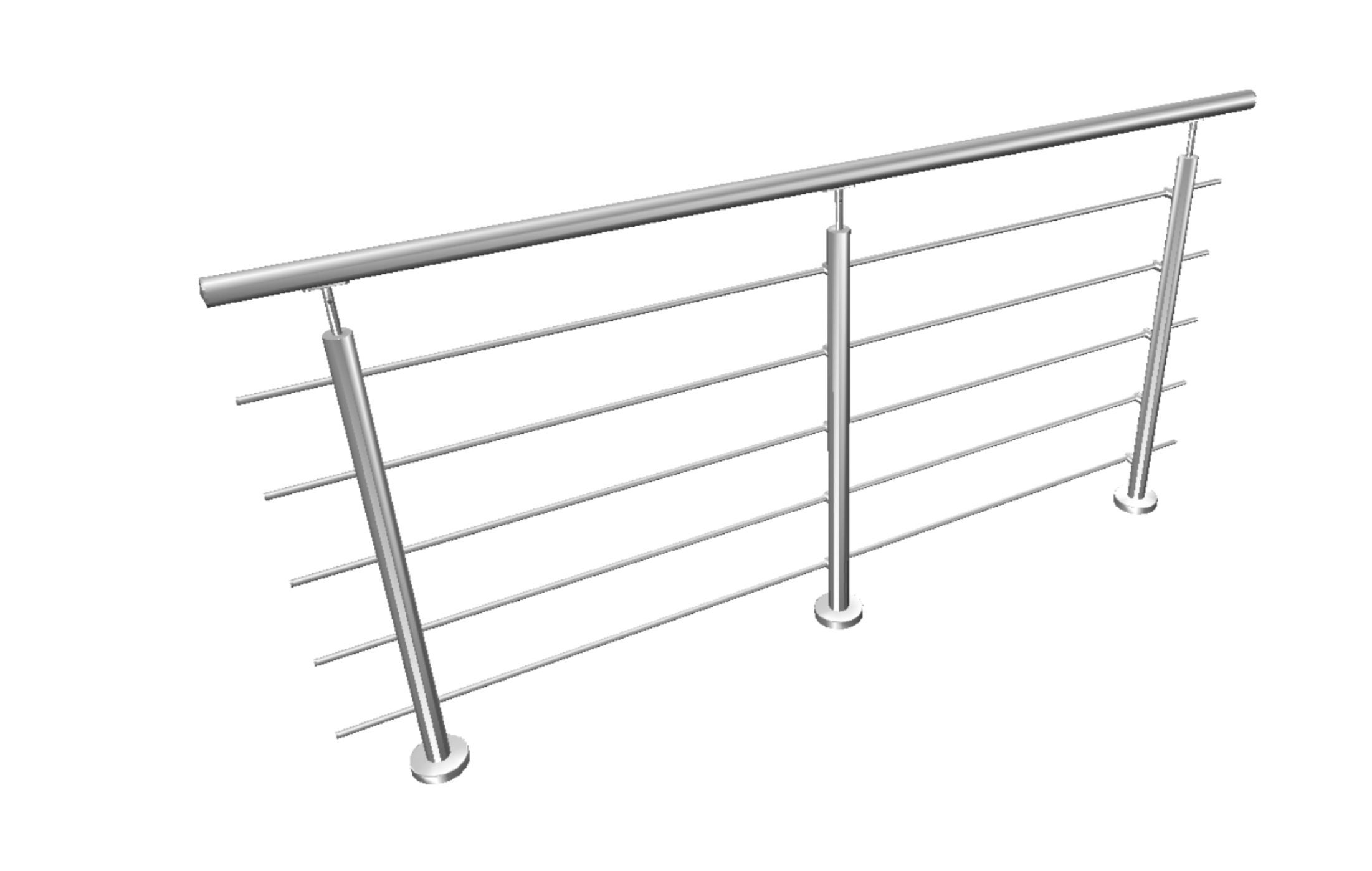 Garde corps en aluminium AYDISCOUNT - kit complet 3 mètres - 2