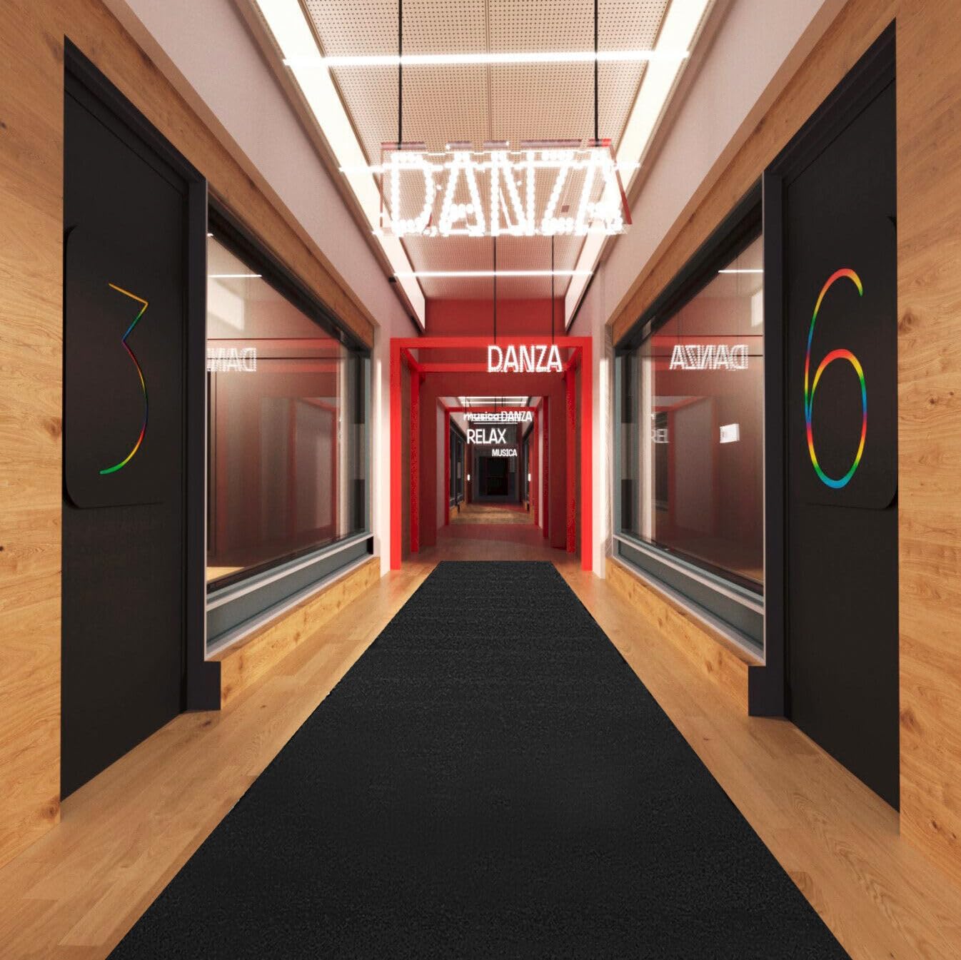 Passatoia Tappeto Al Metro H100 Cm Antiscivolo Moquette Entrata Corridoio Negozio Nero - 2