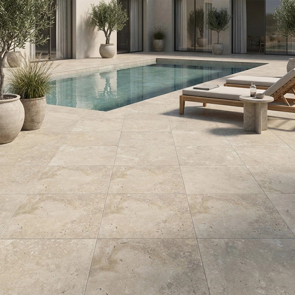Dalle extérieur sur plots Tivertino terre 2.0 R11 100x100 cm - Réflex Boutique - 3