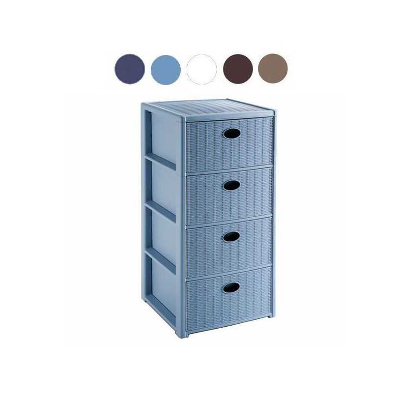Cajonera Con Ruedas Cajonera 4 Cajones Stefanplast Elegance Efecto Rat N Color Pardo 1116558