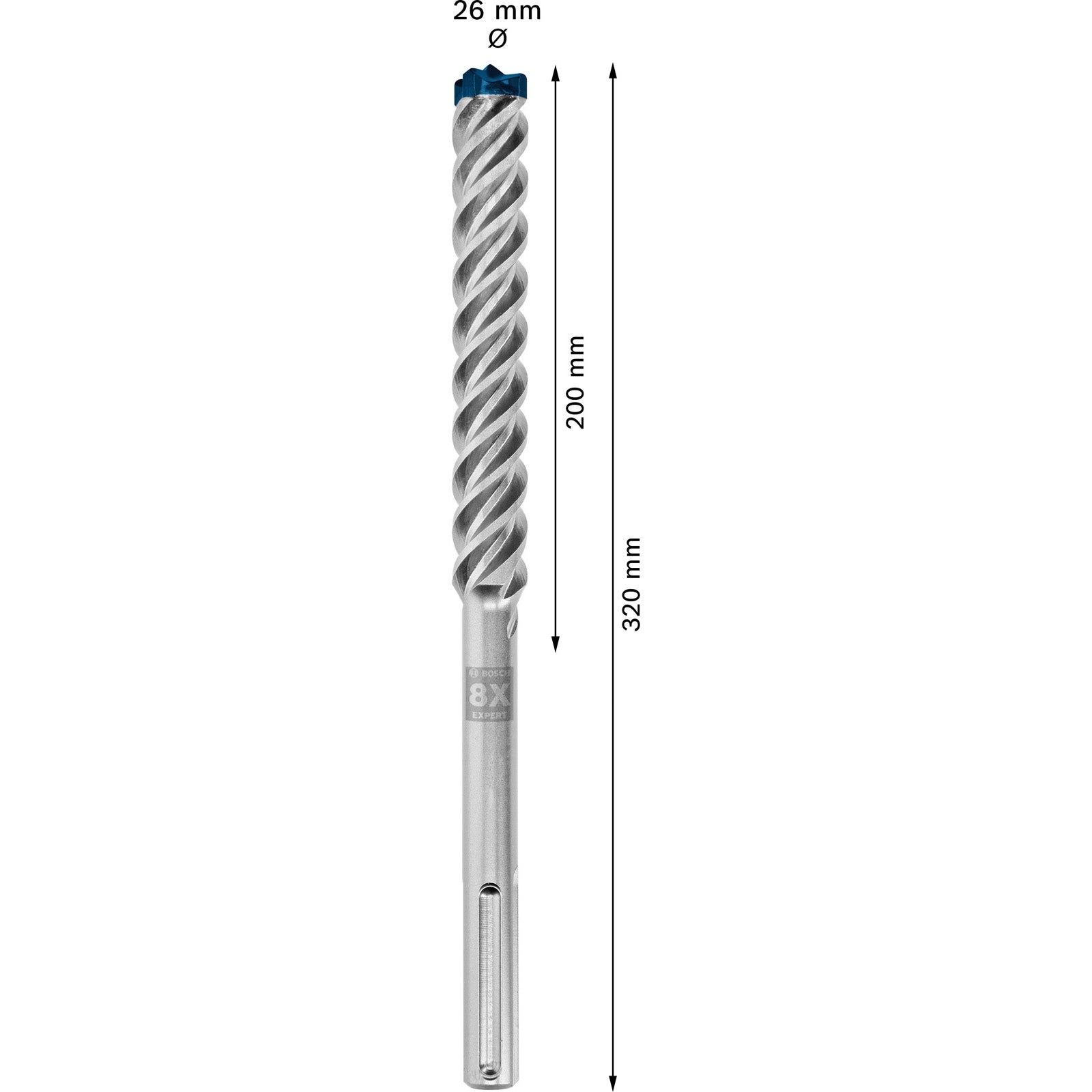 Foret béton Expert SDS max-8X D.26mm Lg utile L.200mm L.320mm SDS max 1 St.BOSCH - 6