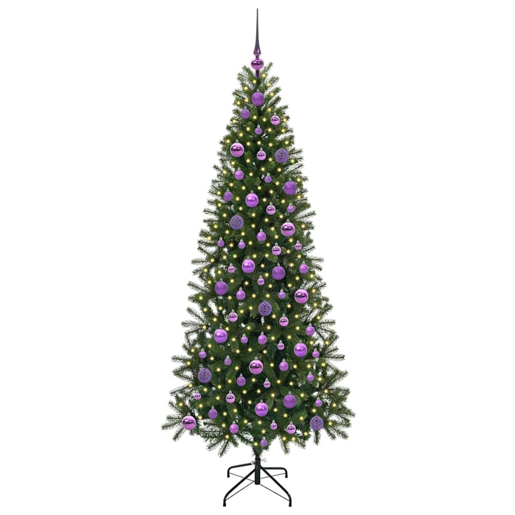 Sapin de Noël | Arbre de Noël artificiel avec 300 LED Vert 180 cm PE et PVC - 3