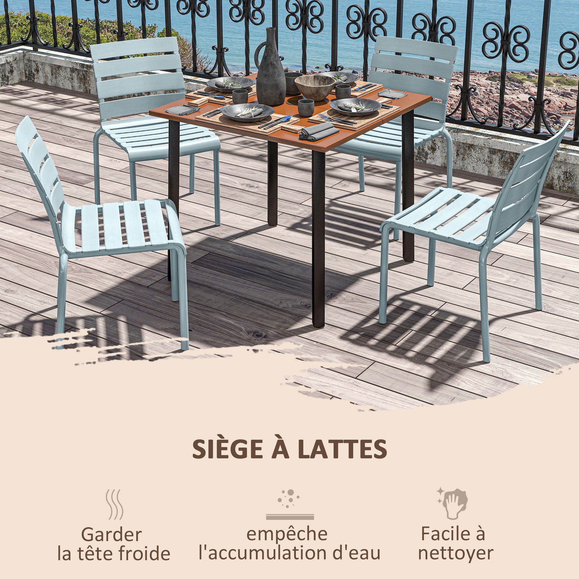 Ensemble de chaises de jardin PP Outsunny - 4