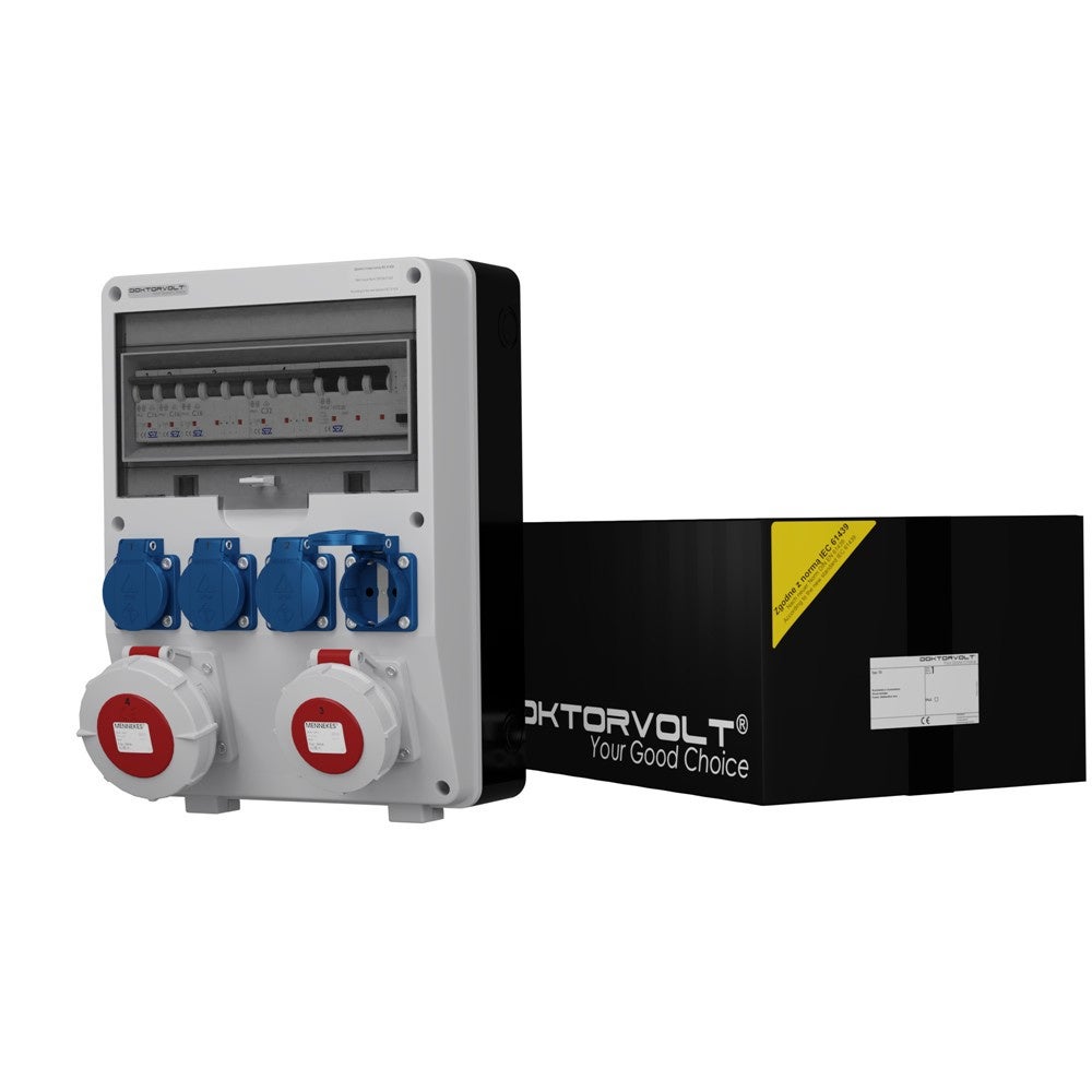 Rozdzielnica budowlana TD-S/FI 32A 16A IP67 4x230V Schuko Doktorvolt 6626