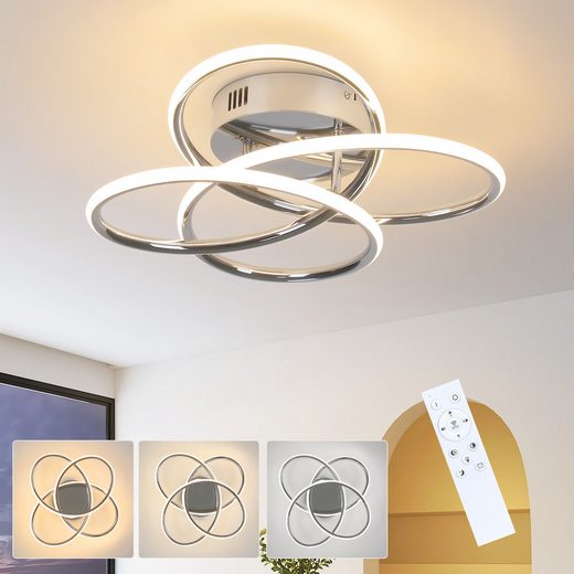 ZMH 36 cm metalowa lampa sufitowa LED do salonu, kształt motyla, ściemnialna