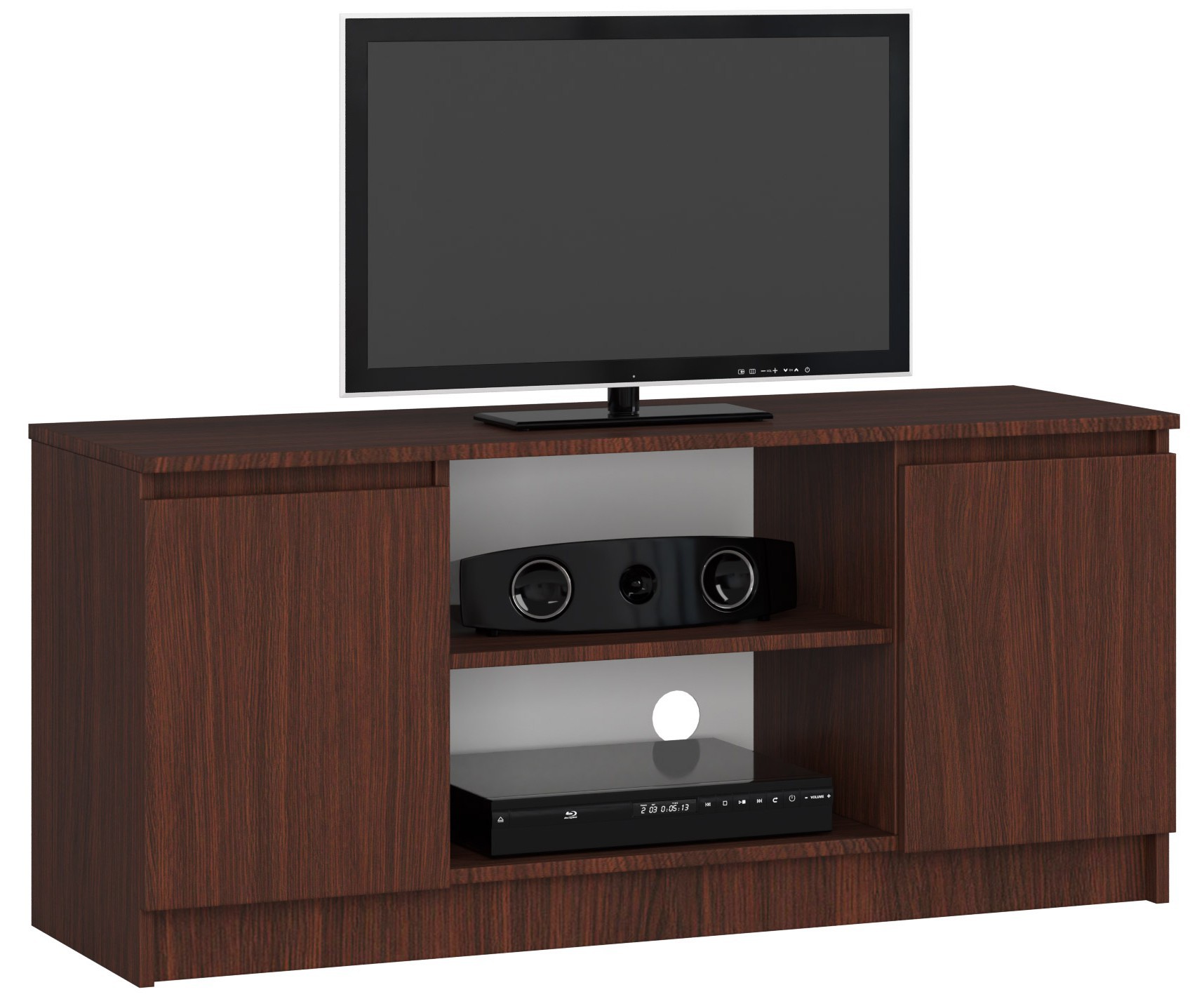 Szafka RTV AKORD Wenge 120 cm 2 drzwi kolor Wenge mat 2 półki 120x40x55 cm