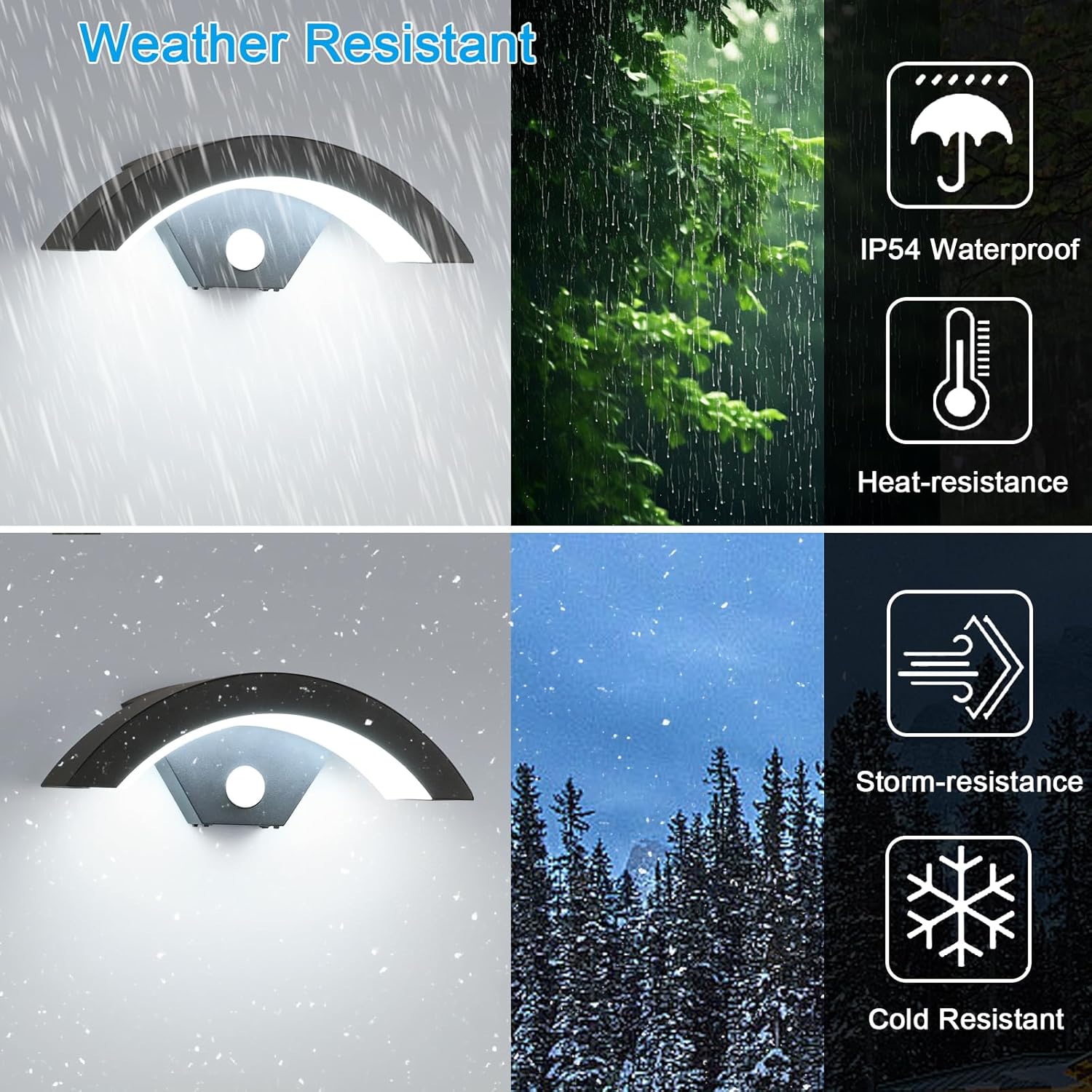 GOECO 2 Pièces Applique Murale LED Extérieur avec Détecteur de Mouvement, 24W IP65 Etanche Moderne Luminaire Murale, pour Terrasse Jardin 6500K - 3