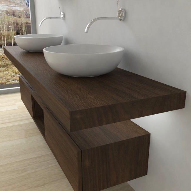 Set Arredo Bagno HOME DELUXE WANGEROOGE Grigio - Con Lavabo 60cm, Specchio E LED - Foto 2