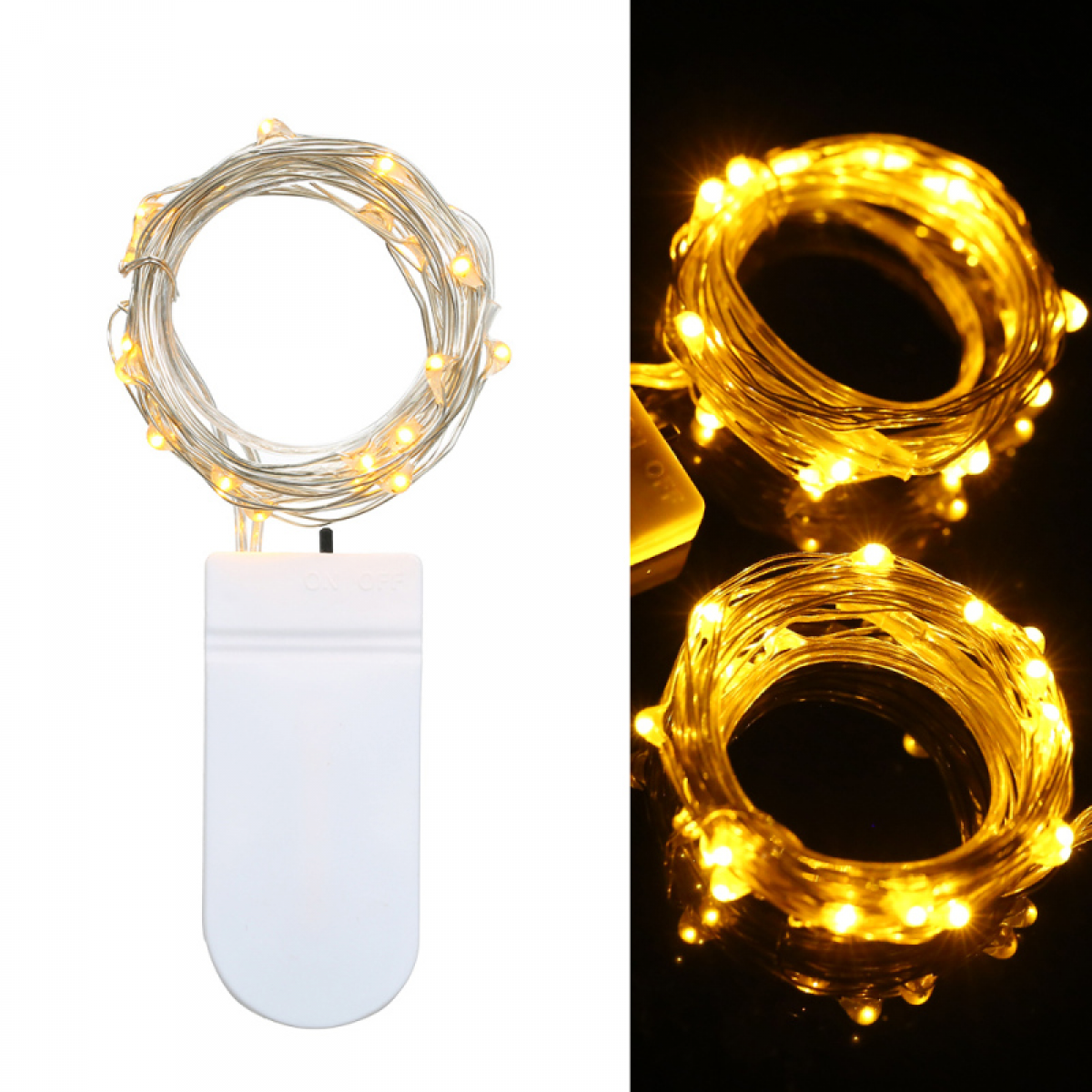 Gwieździsta girlanda świetlna, 1 m, 10 LED, zasilana bateriami, wodoodporna IP65