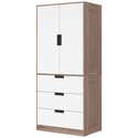 Armoire 2 portes, armoire moderne avec 3 tiroirs et tringle de ...