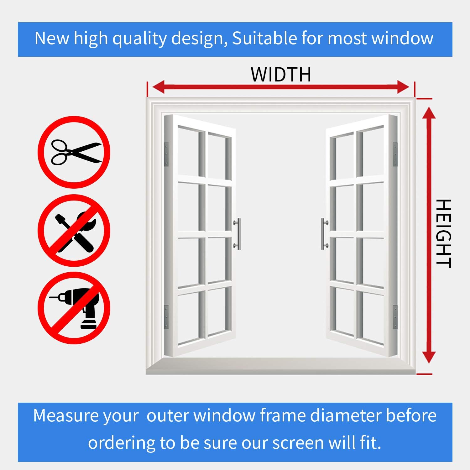 Zanzariera magnetica regolabile fai da te per finestre, dimensioni massime 80x120 cm, adatta a qualsiasi rete in fibra di vetro di piccole dimensioni. - 4