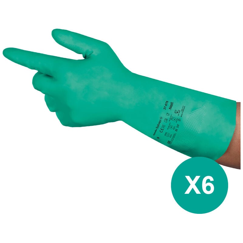3 pary / Rękawice ochronne chemiczne, Nitrylowe, Do przygotowywania żywności, Rękawice robocze wodoodporne, XL, Ansell AlphaTec 37-676
