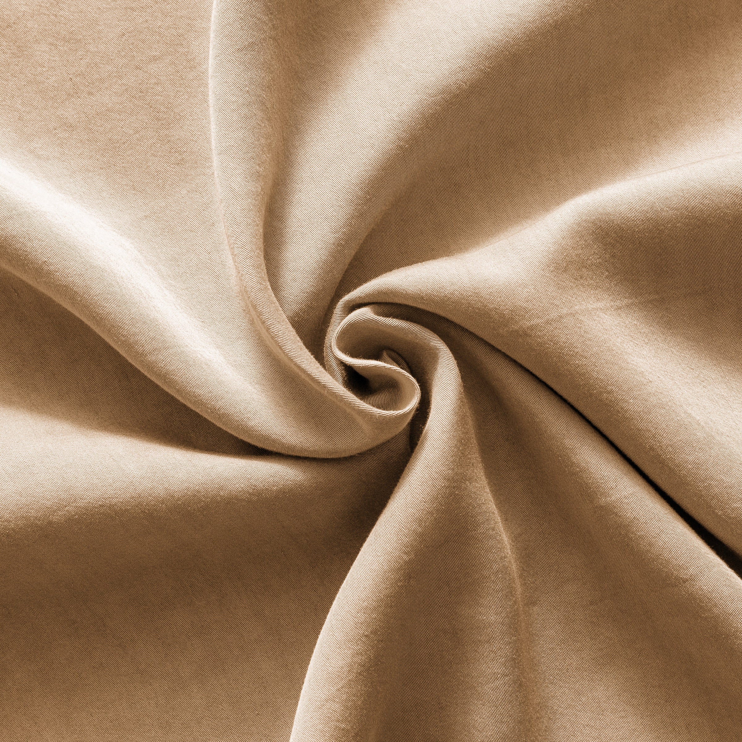 Drap-housse 90 x 190 cm – Lyocell uni LYSANDRE – Camel – Bonnet 30 cm - 4