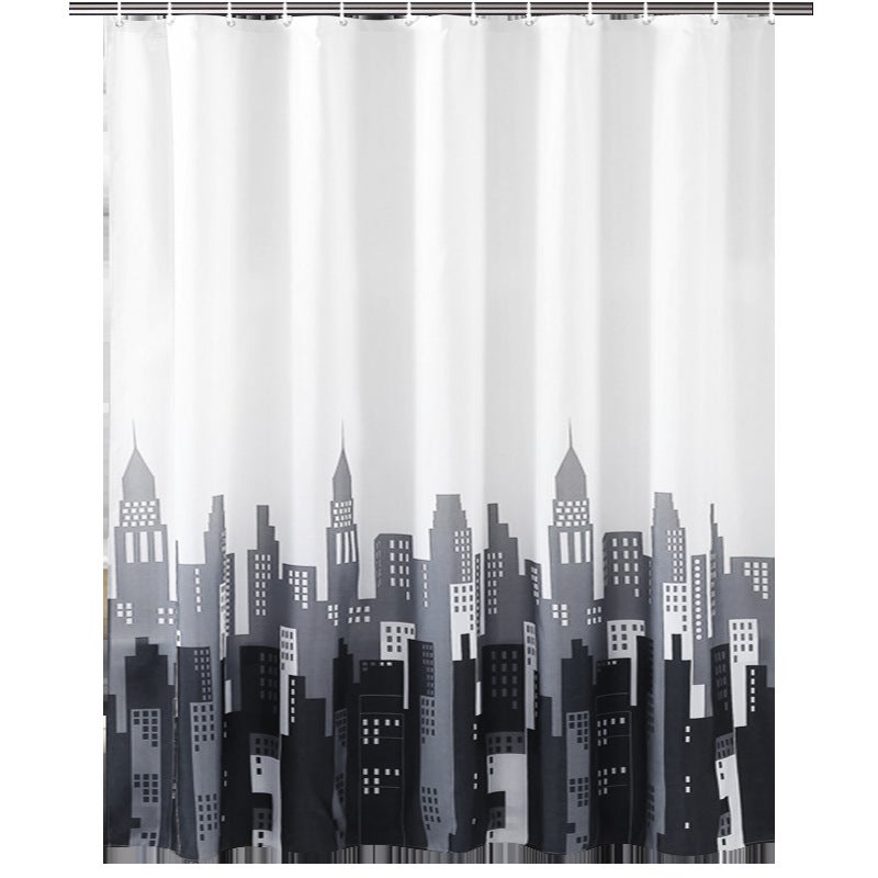 Zasłony prysznicowe - poliester - 180 x 200 cm - 1 sztuka - z 12 haczykami