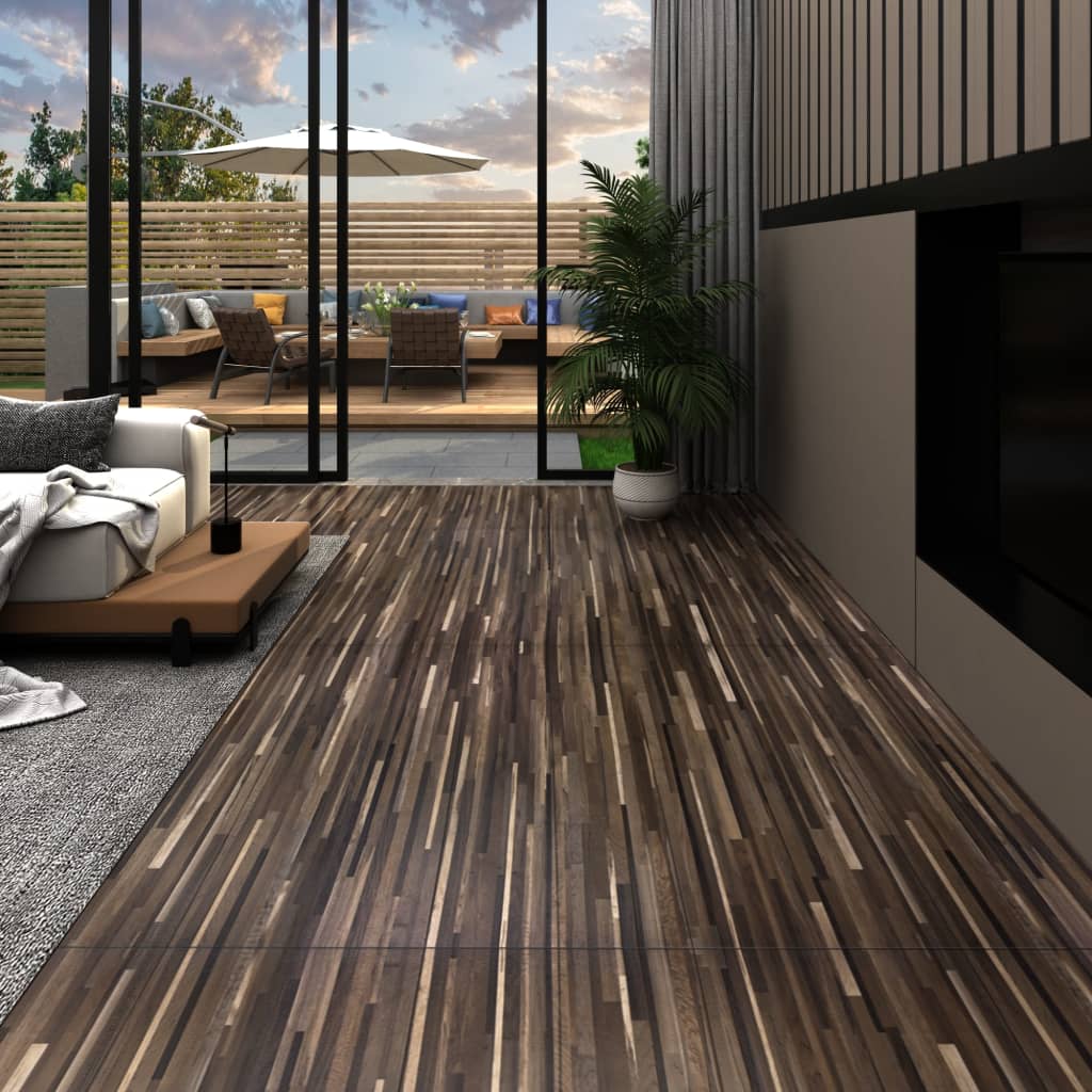 Baldosas de suelo autoadhesivas de pvc 5,21 m² 2 mm marrón rayas vidaxl