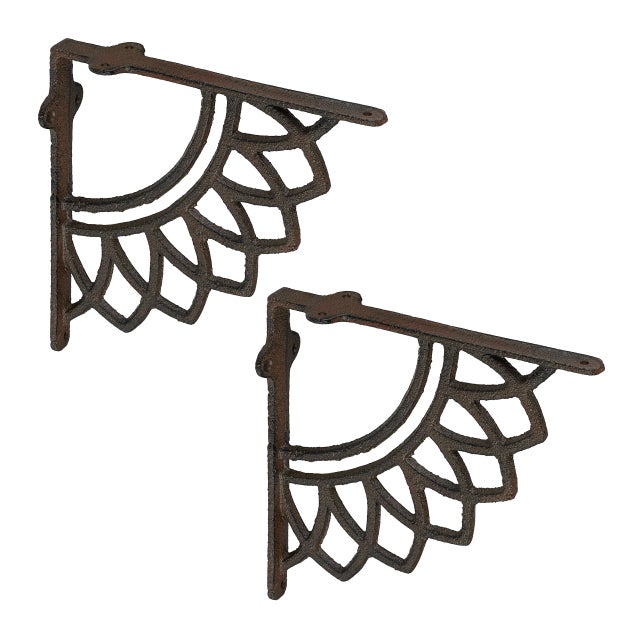 Relaxdays Reggimensola da Muro, Set da 2 Staffe per Mensole Parete, Supporti Angolari per Scaffali, Decorativo, Marrone