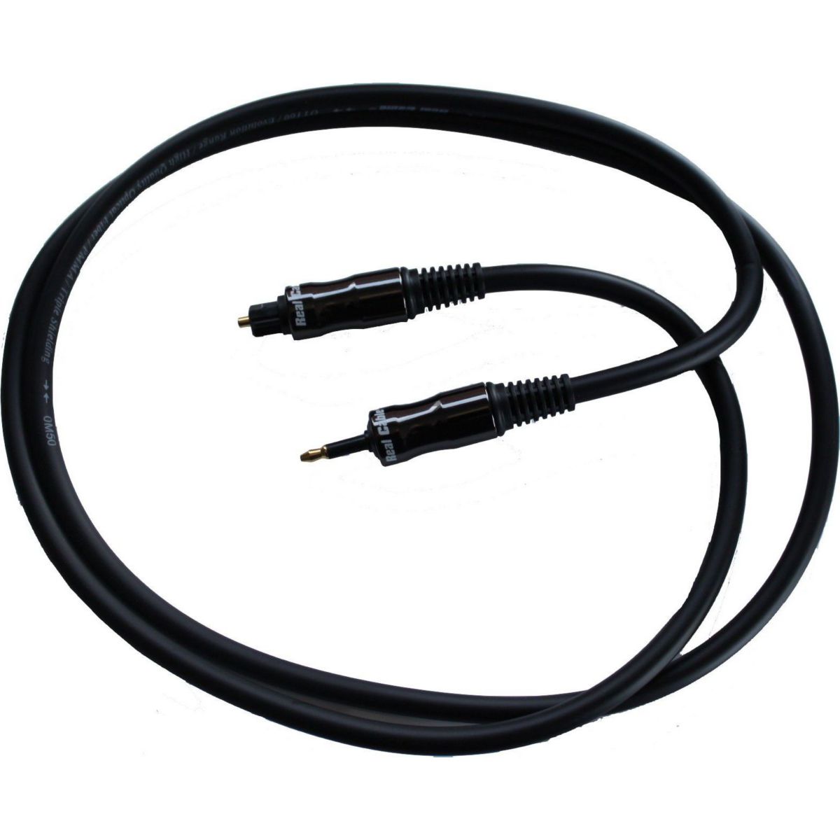 REAL CABLE OTT60/1M20 Câble Optique Toslink 1m Noir - Transmission Audio Haute Qualité