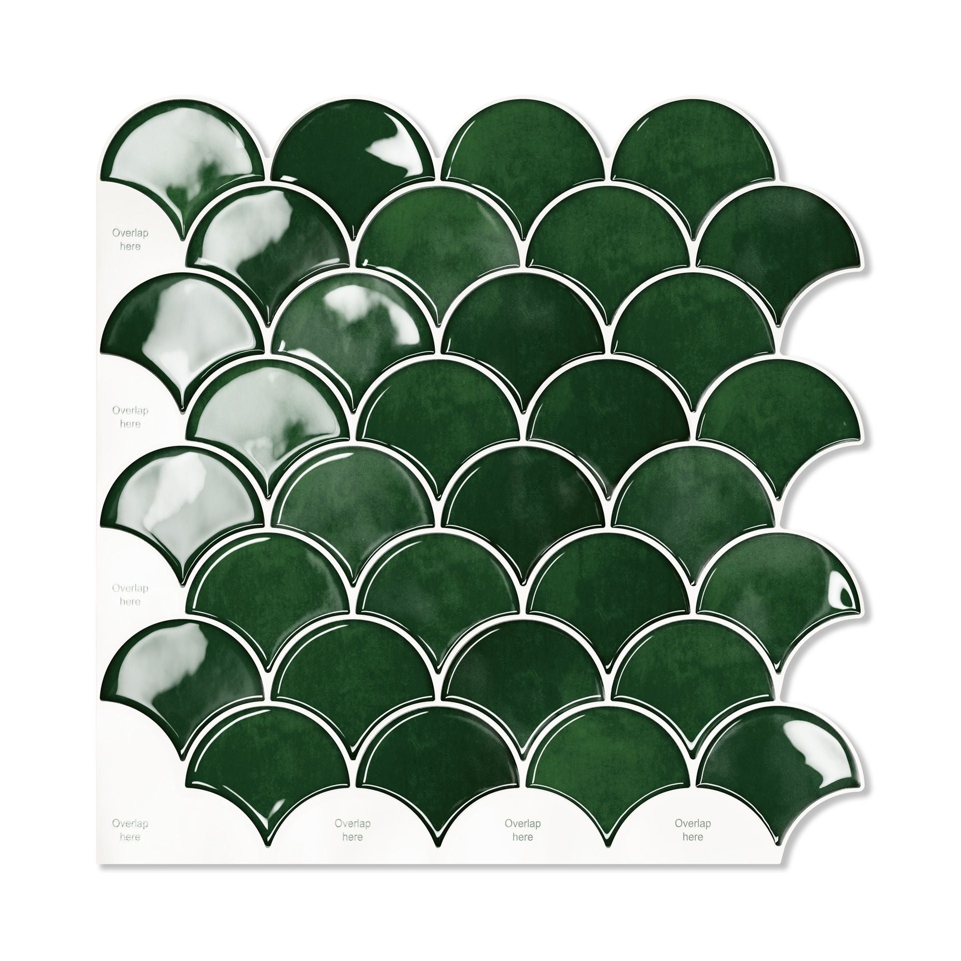 Naklejki na płytki Sektor 30,5 cm × 30,5 cm 5 sztuk Ciemnozielone samoprzylepne płytki ścienne Łazienka Backsplash Kuchnia Klej do płytek Płyta A