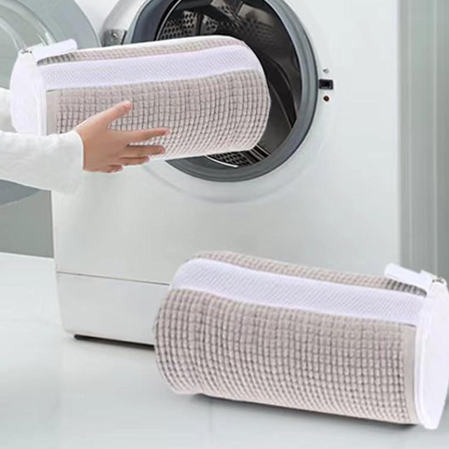 Sac de lavage de chaussures 2 pcs avec fibres moelleuses,sac de nettoyage de chaussures à fermeture éclair réutilisable,élimine facilement la saleté - 8